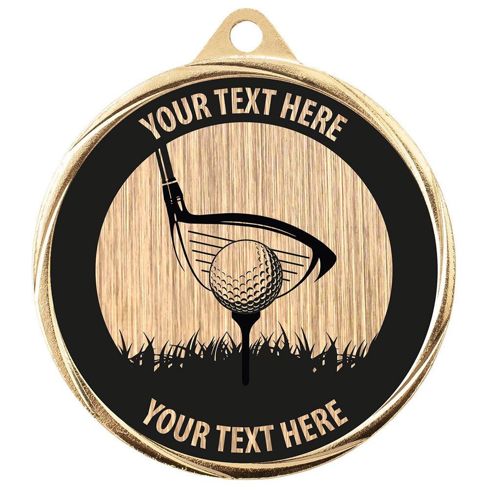 Custom Golf Medal Gold 70mm MOQ 50