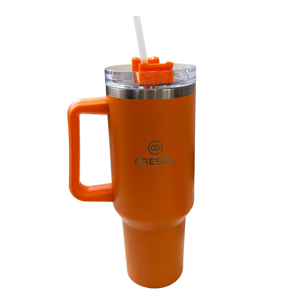 Copo Térmico Inox 880ml Com Tampa E Canudo