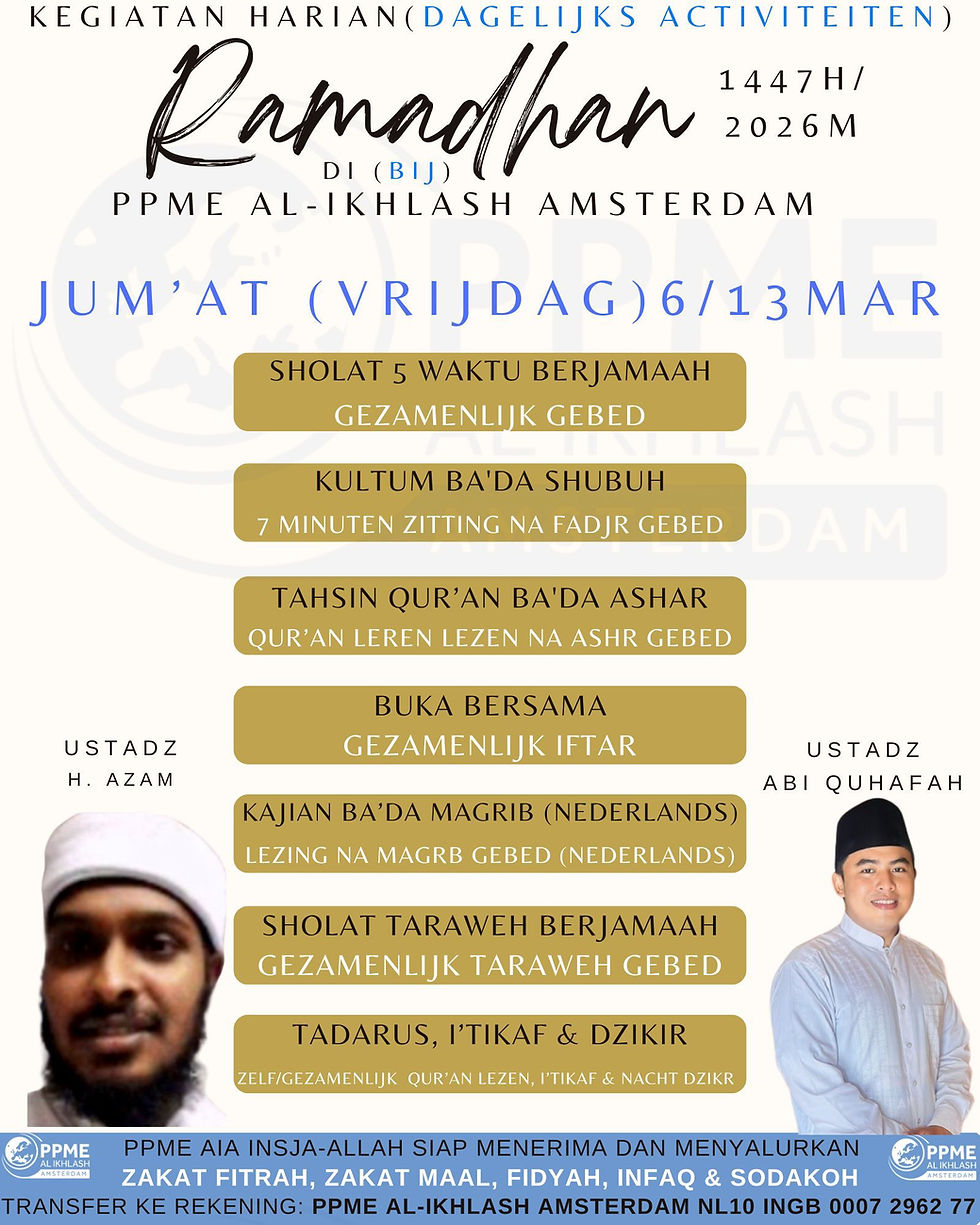Aktivitas Ramadan Jumat / Ramadan aktiviteiten op Vrijdag