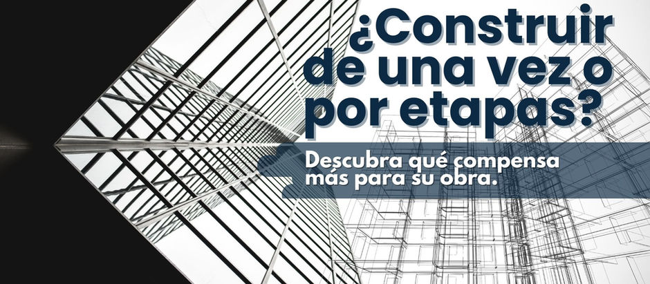 Capa com edifícios e pergunta construir de una vez o por etapas