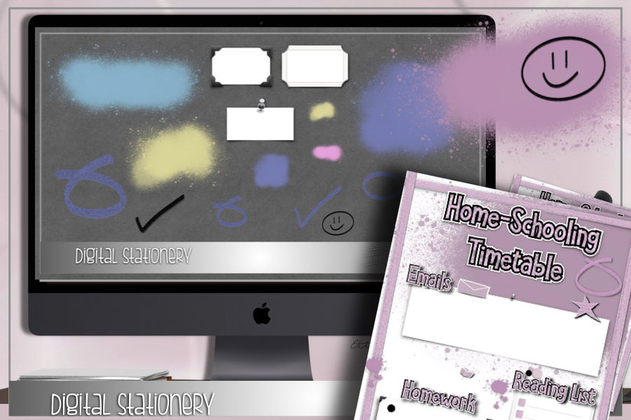 Thumbnail: Digital Stickers and Label Kit- HomeSchooling Timetable Set