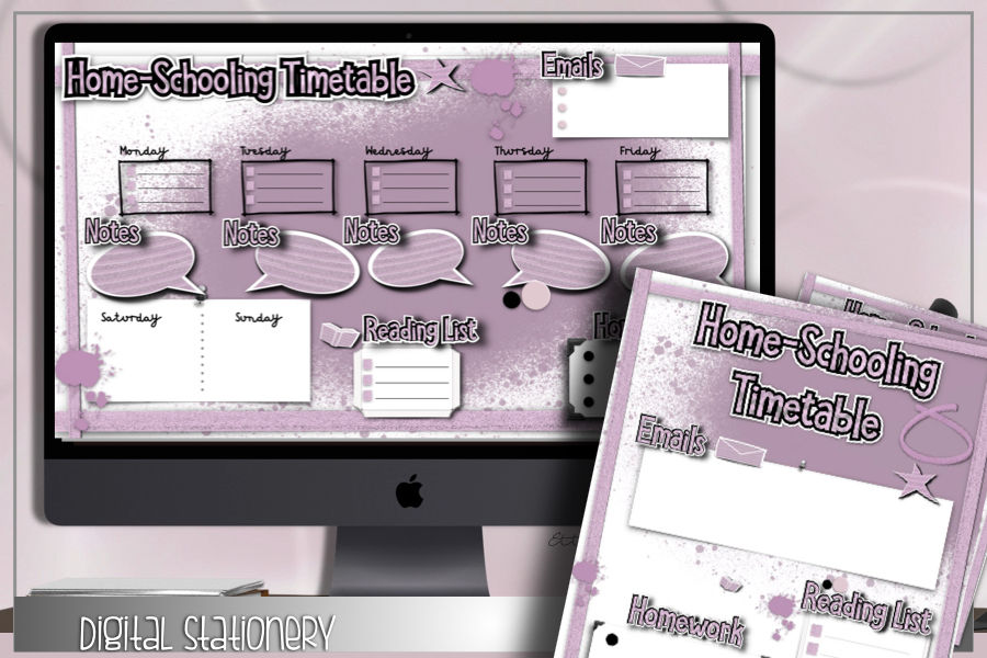 Thumbnail: Digital Stickers and Label Kit- HomeSchooling Timetable Set