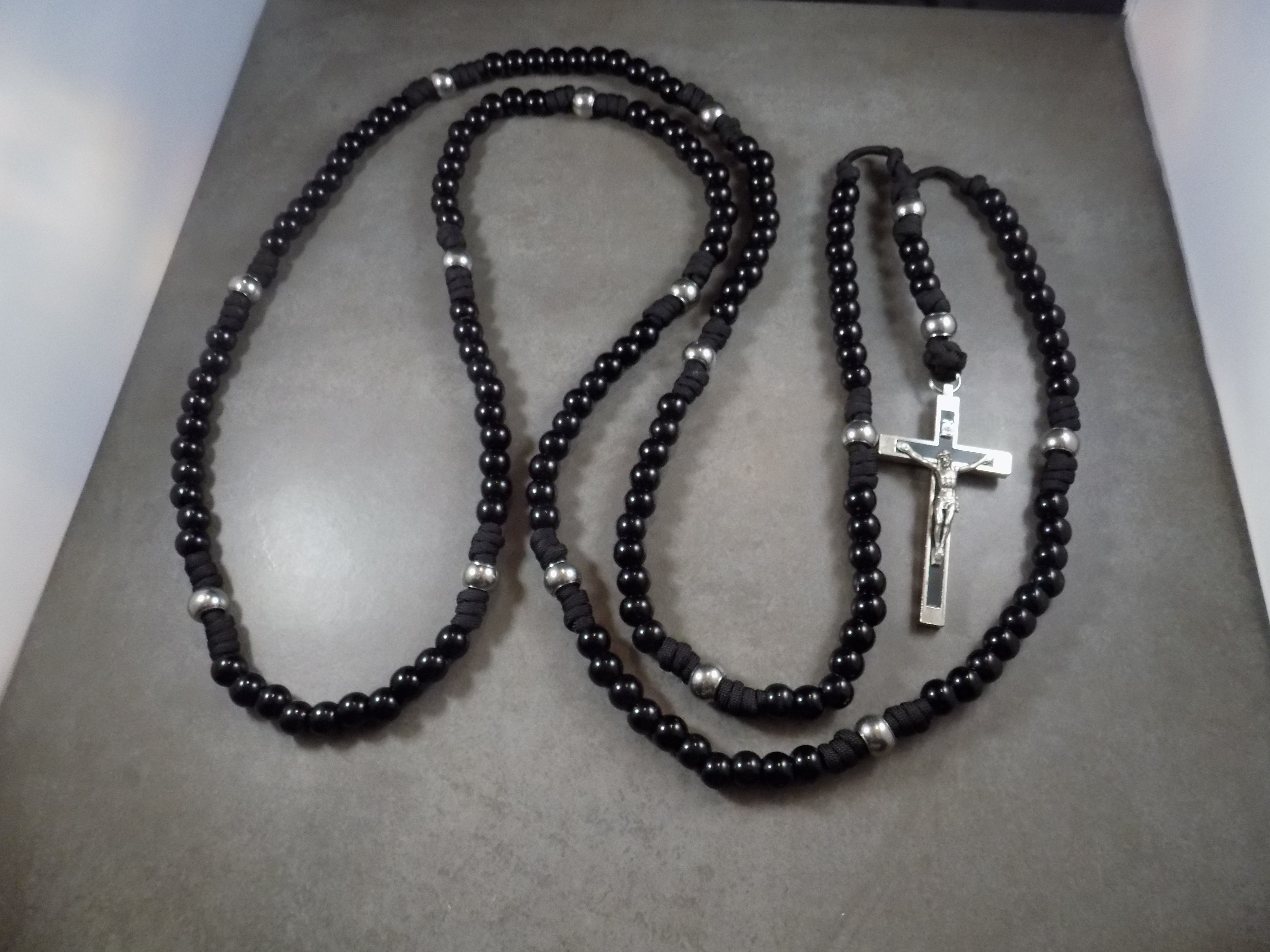 Black Monk 15 Decade Habit Rosary