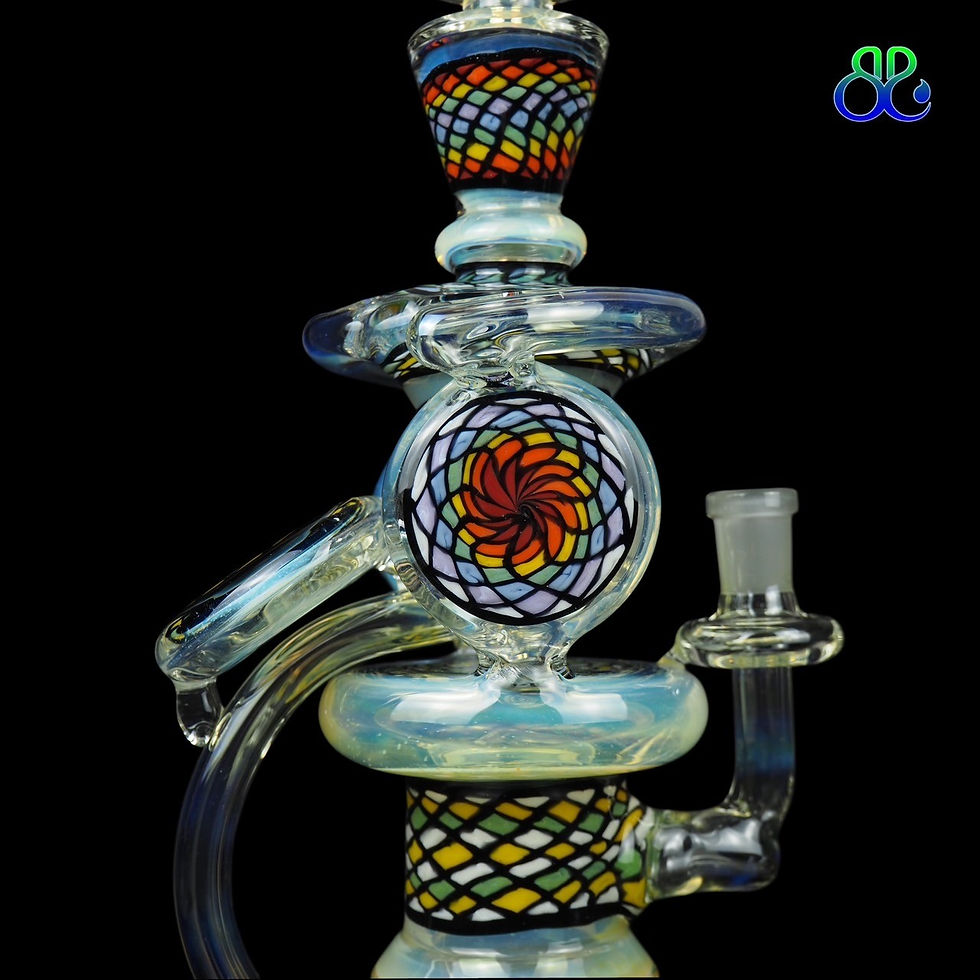 Thumbnail: Sabai Glass | 10Inches Fillachello and Silver Fuming Recycler Rig