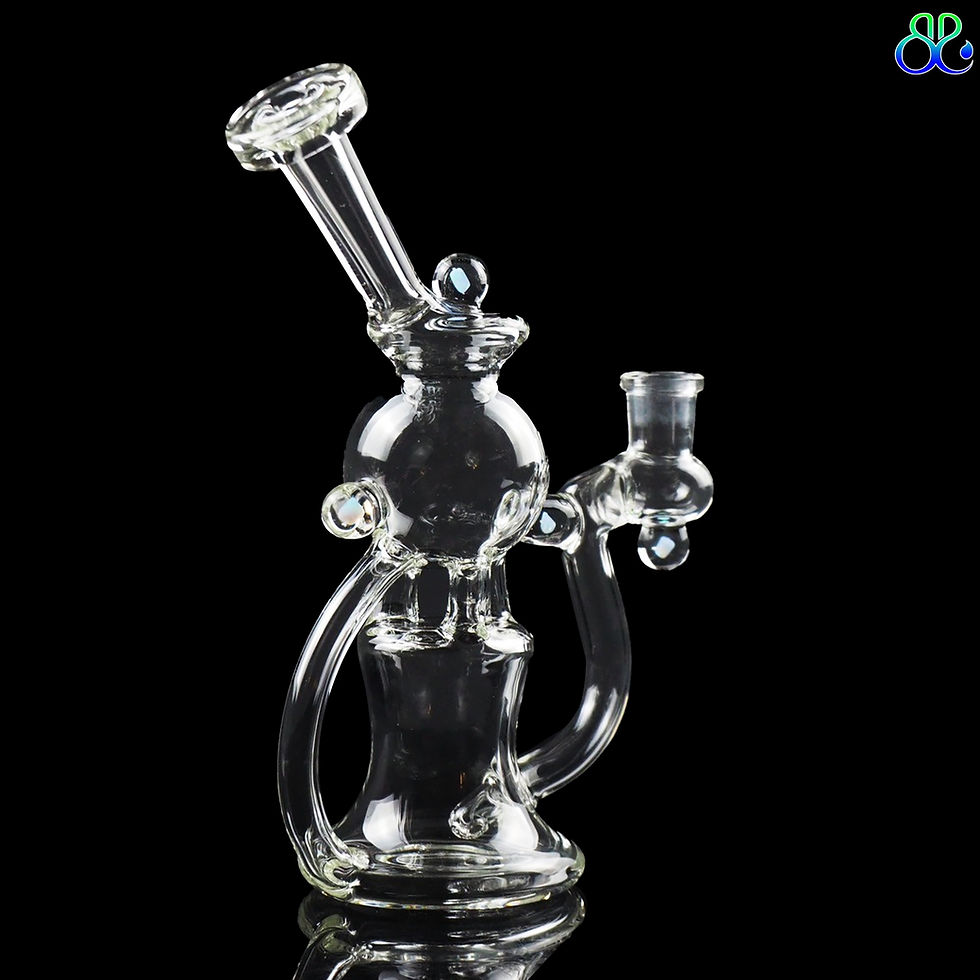 ภาพขนาดย่อ: บ้องแก้ว | 8Inches Clear Blooper Recycler Rig with 4 Opals