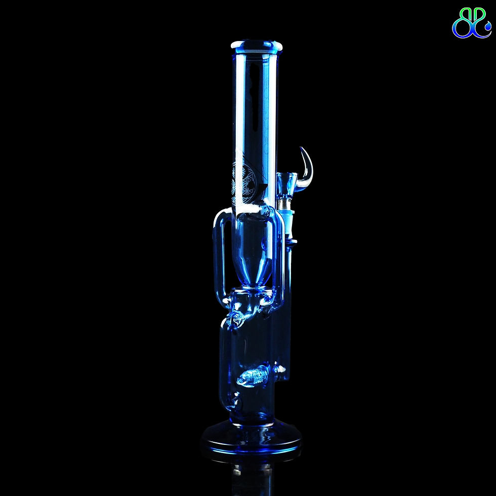 Thumbnail: บ้องแก้ว | 15inches Blue Diffuser Inline Perc Recycler Bong