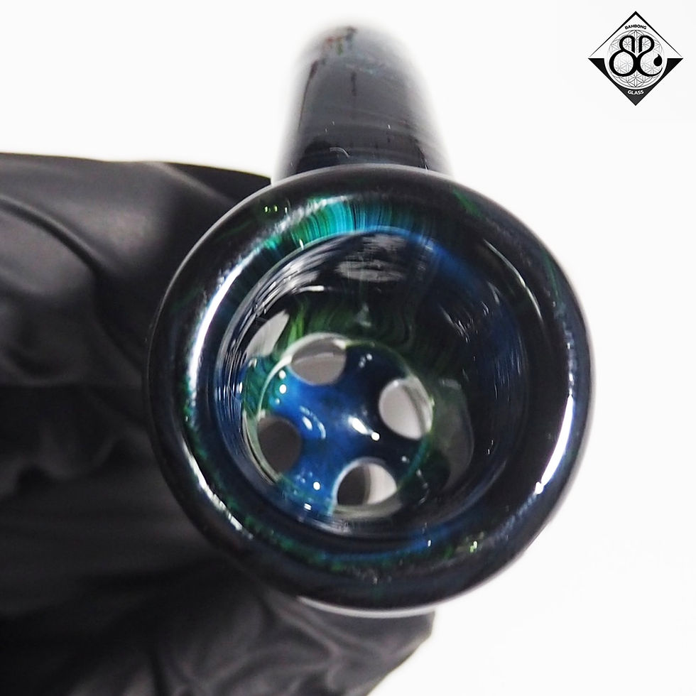 Thumbnail: 18MM 4Holes EXP Green glass bowl