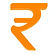 only rupee symbol orange color backgroun