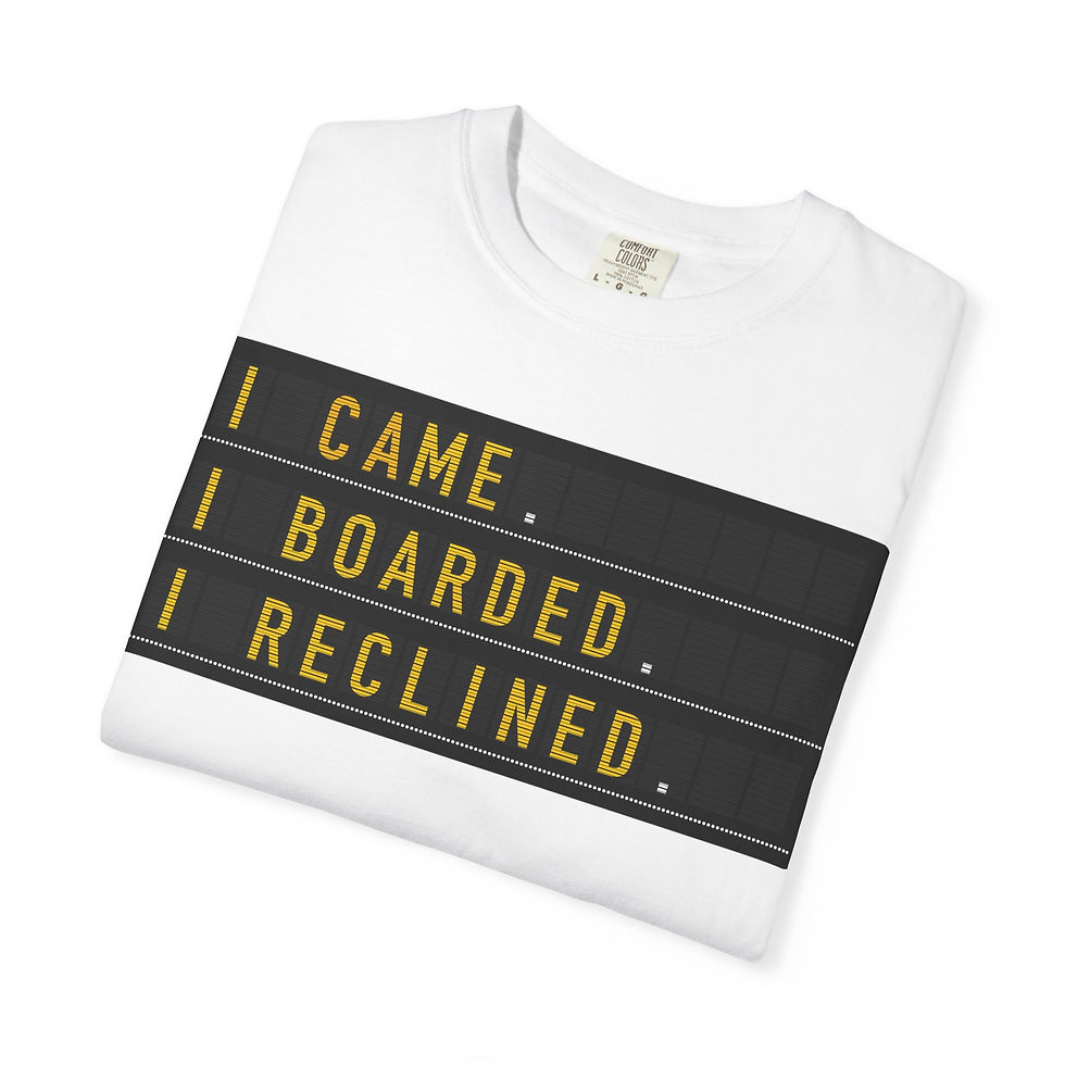 Thumbnail: I Came. I Boarded. I Reclined.  Unisex Garment-Dyed T-shirt - ABF Logo on Back.