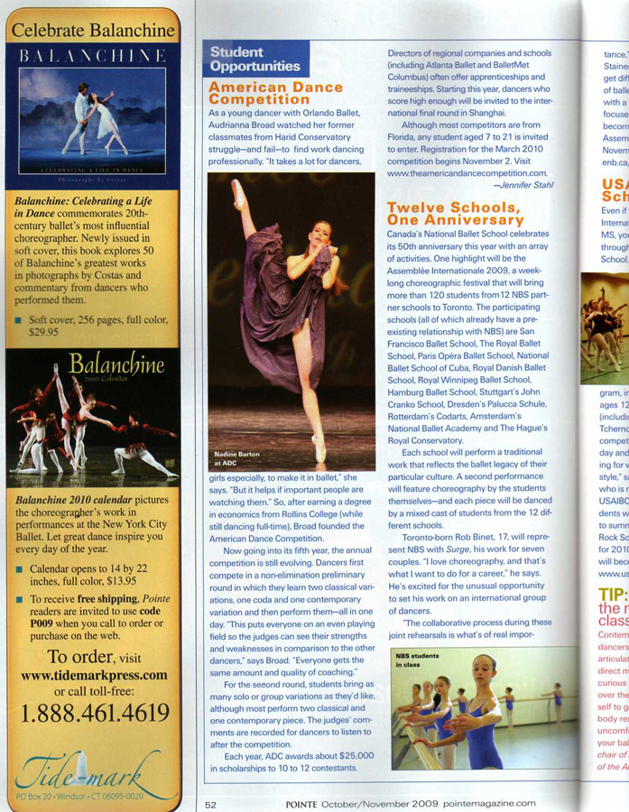 POINTE Magazine, Oct/Nov 2009