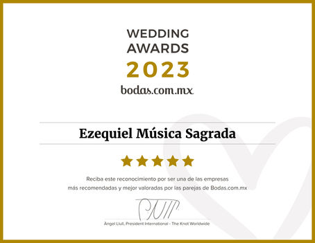 Las parejas escogen Ezequiel Música Sagrada como uno de los mejores profesionales de bodas del país.