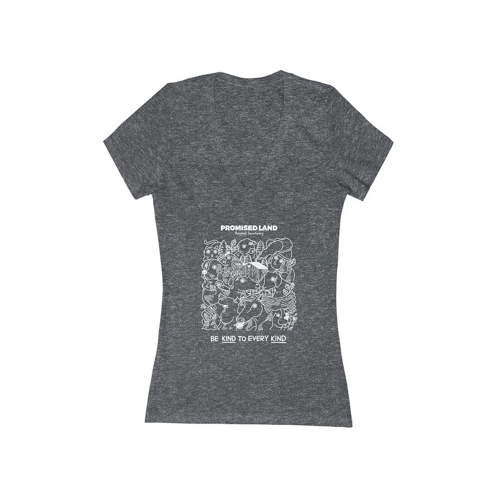 Thumbnail: Women's Short-Sleeve Deep V-Neck Tee – Be Kind to Every Kind