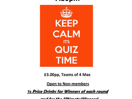 Quiz Night - Sunday 10th February