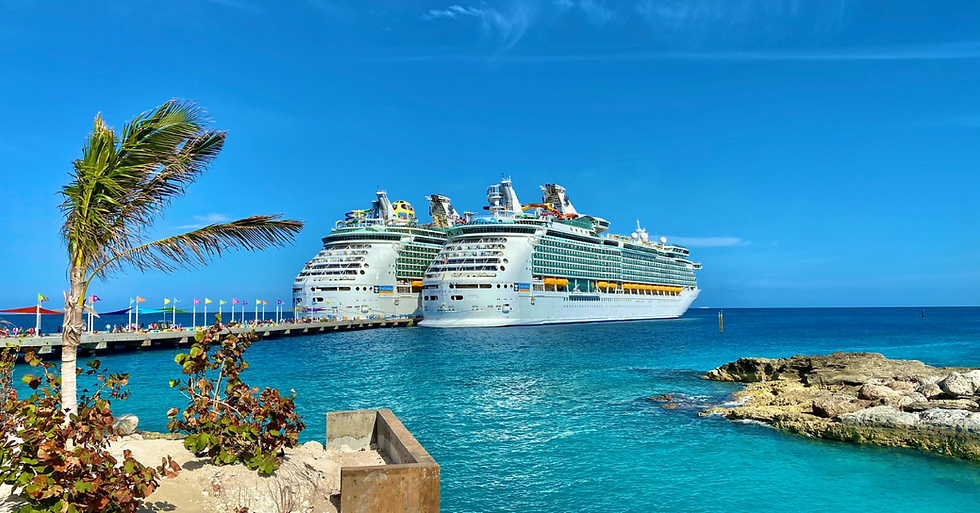 Two cruise ships docked