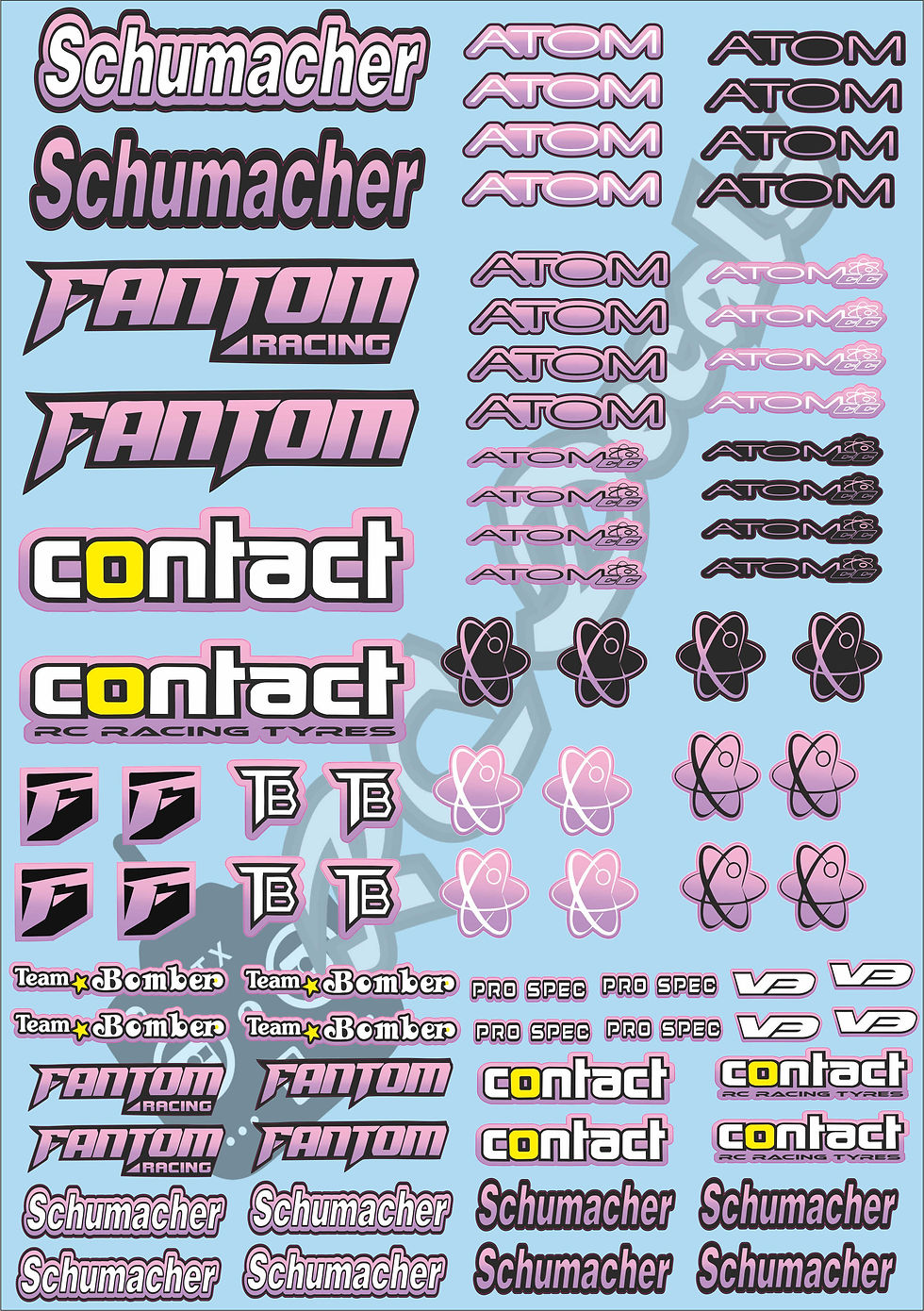 Thumbnail: Schmacher, Contact, Team Bomber & Fantom Decals Choice of Colours Available