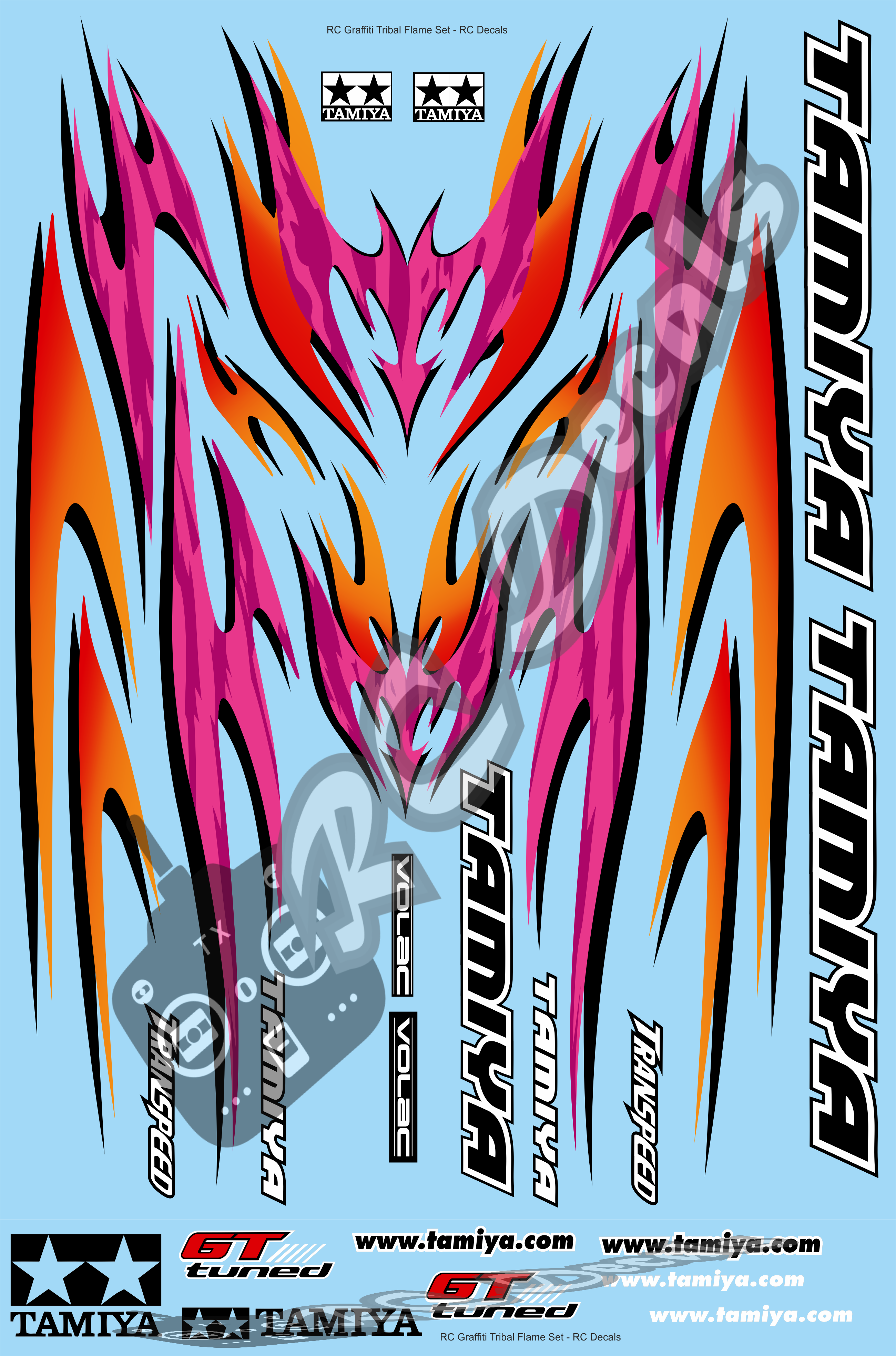 1/10 RC Graffiti Tribal Flame Set