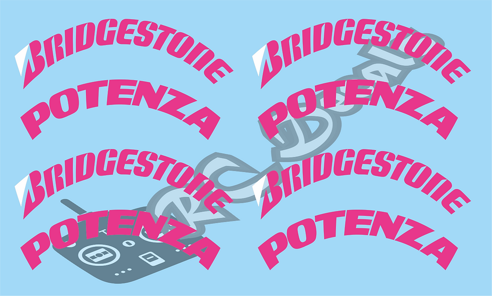 Thumbnail: Tamiya 1/12 Bridgestone Lunchbox Tyre Decals various colours