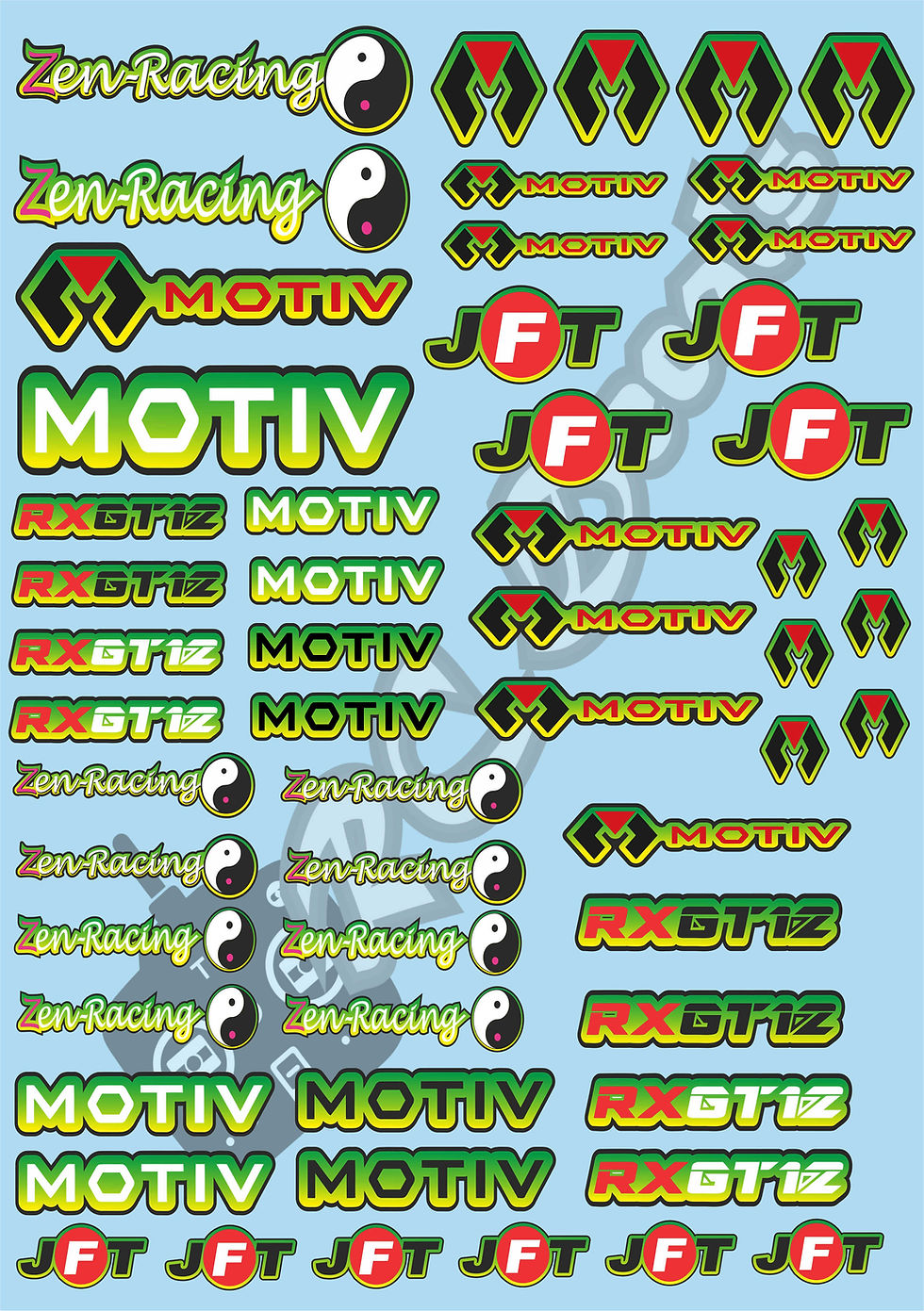 Thumbnail: Zen Racing, JFT Tire, Motiv Decals Choice of Colours Available