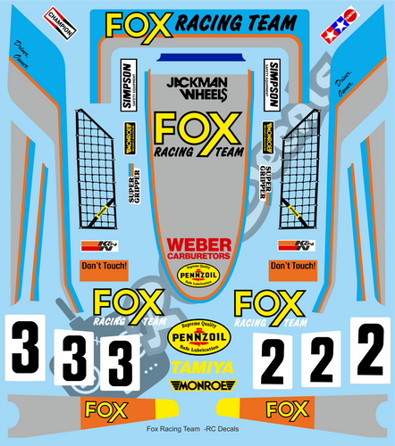 Vintage Fox Racing Decals | rcdecals