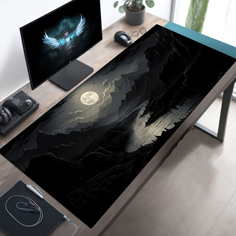 Night Moonlight Large Cool Mouse Pad Laptop Non-Slip Esports Office Desk Mat Gam