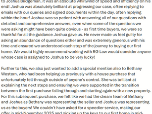 RG Law Feedback Prize Draw - John Lewis Voucher Winner Announcement Q1 2026