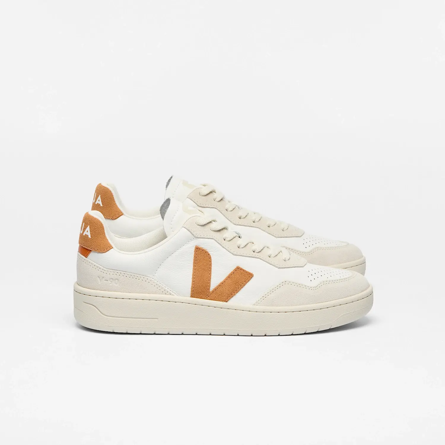 VEJA V90 Cuir White/Umber