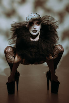 Studio portrait of Rose City Monster like nosferatu bat goth