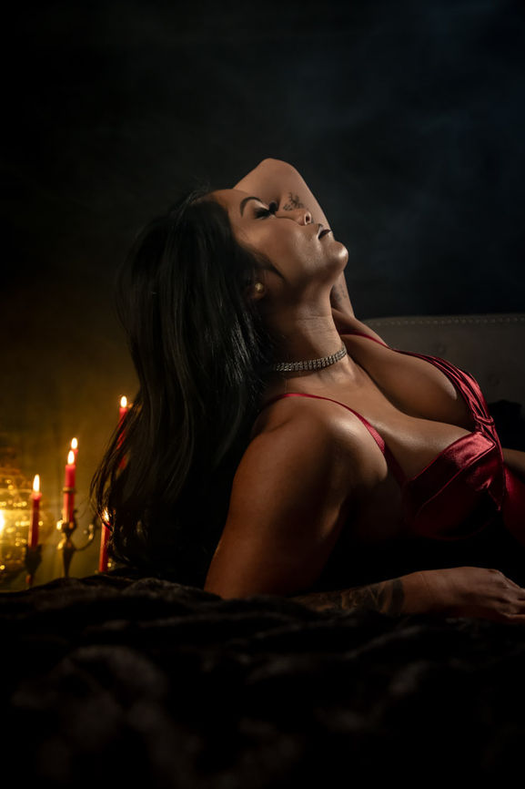 gothic boudoir in premiere portland photo studio with beautiful model