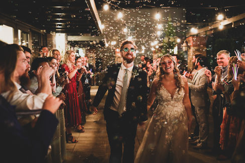 Couple celebrating their wedding day at Abernethy Center in Oregon City