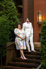 Awkward 80s themed courthouse elopement