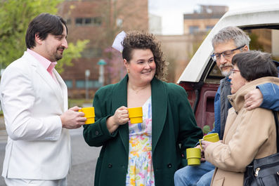 themed alternative awkward 80s elopement in Portland Or