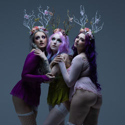 Fantasy set with fairy wings and antlers with floral at Cobalt Studios