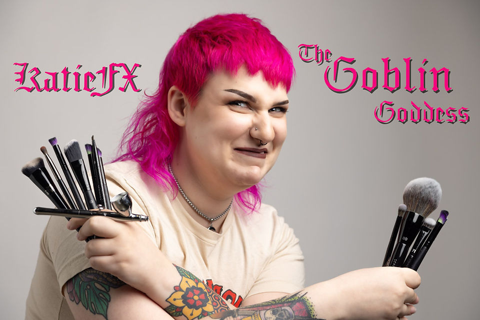 Grimoire and glam sfx mua artist in Portland, Oregon, in photo studio