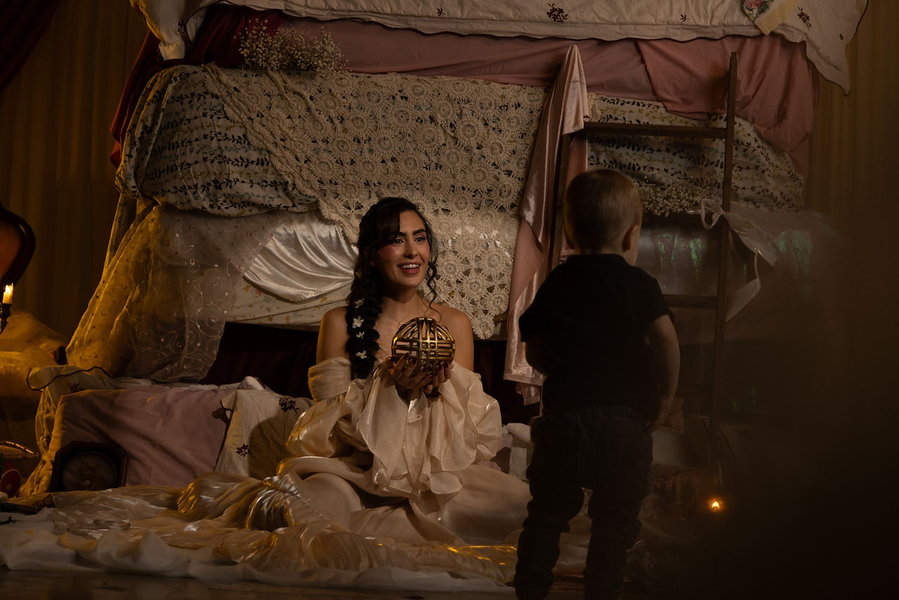Princess and the Pea themed fantasy photo shoot in Portland, OR, photo studio, Cobalt Studios PDX