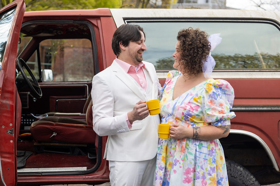 themed alternative awkward 80s elopement in Portland Or