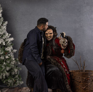 Portland's coolest holiday portraits - Portraits with realistic Krampus