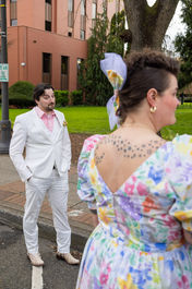 themed alternative awkward 80s elopement in Portland Or