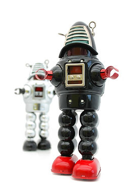 Two toy robots