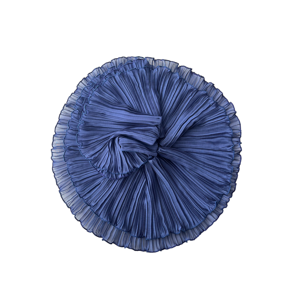 Thumbnail: Circular Pleated Scarf - Blues/Greens