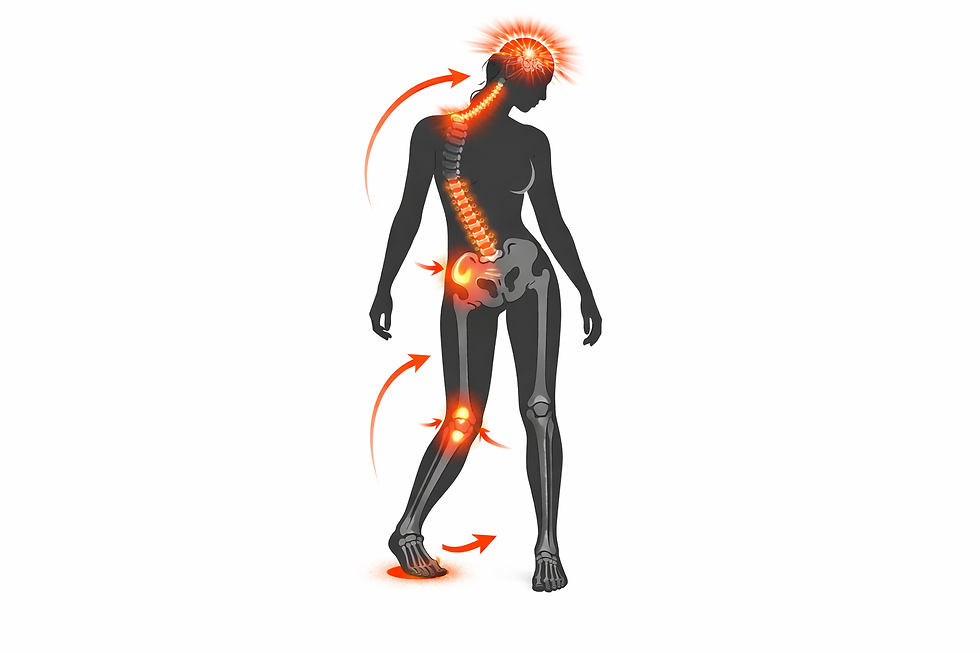 Un problème de pied peut causer un mal de cou