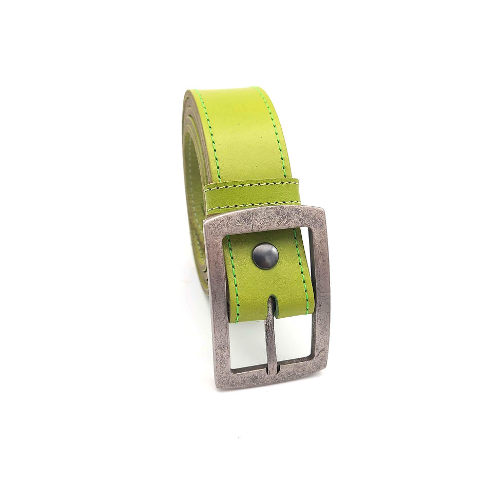 Miniature : ceinture verte en cuir de qualité