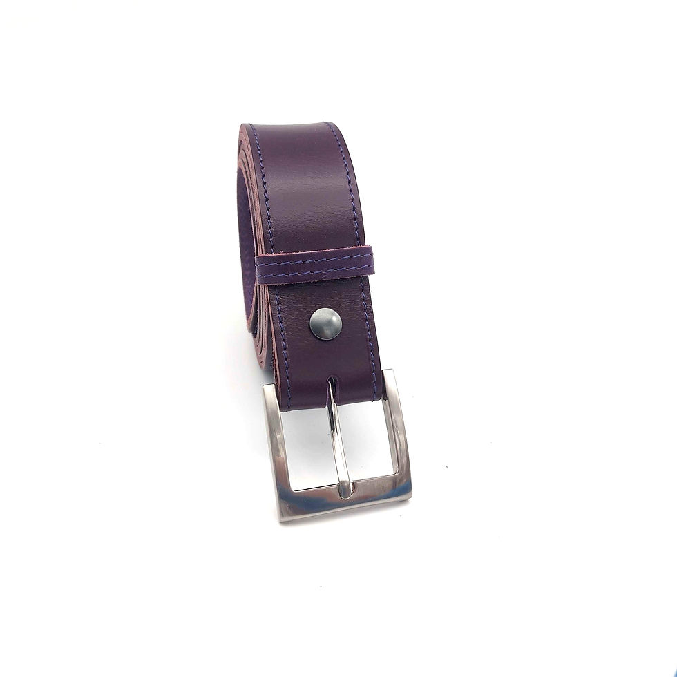 Miniature : ceinture violette en cuir de qualité