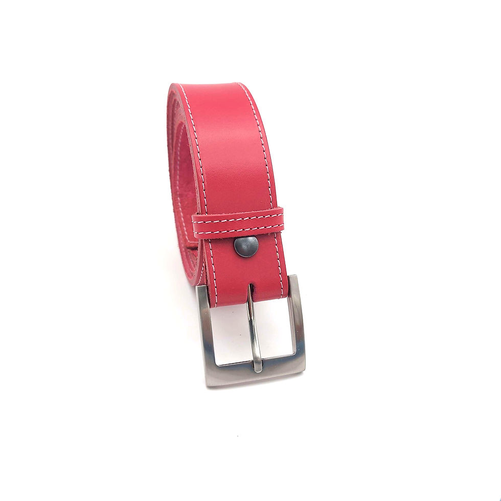 Miniature : ceinture rose fuschia en cuir de qualité