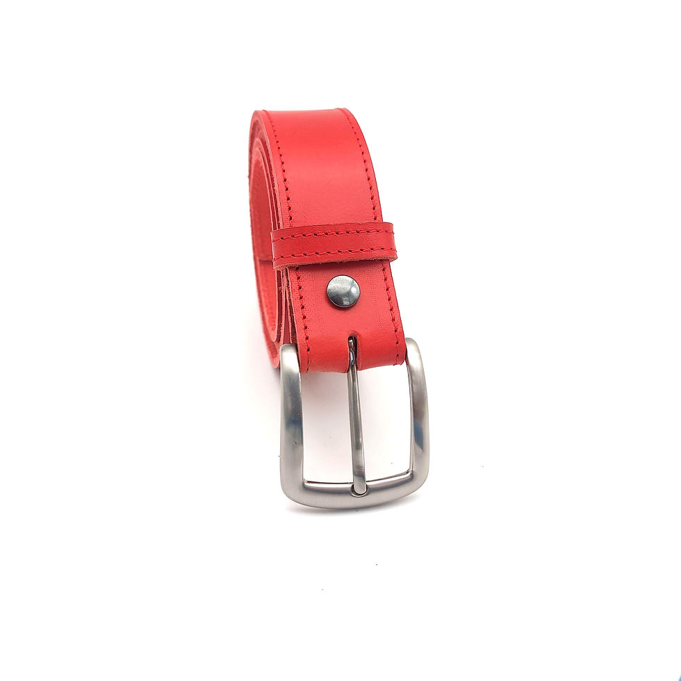 Miniature : ceinture rouge en cuir de qualité