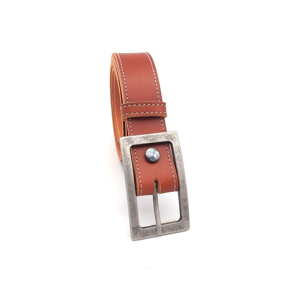 Miniature : ceinture marron camel en cuir de qualité
