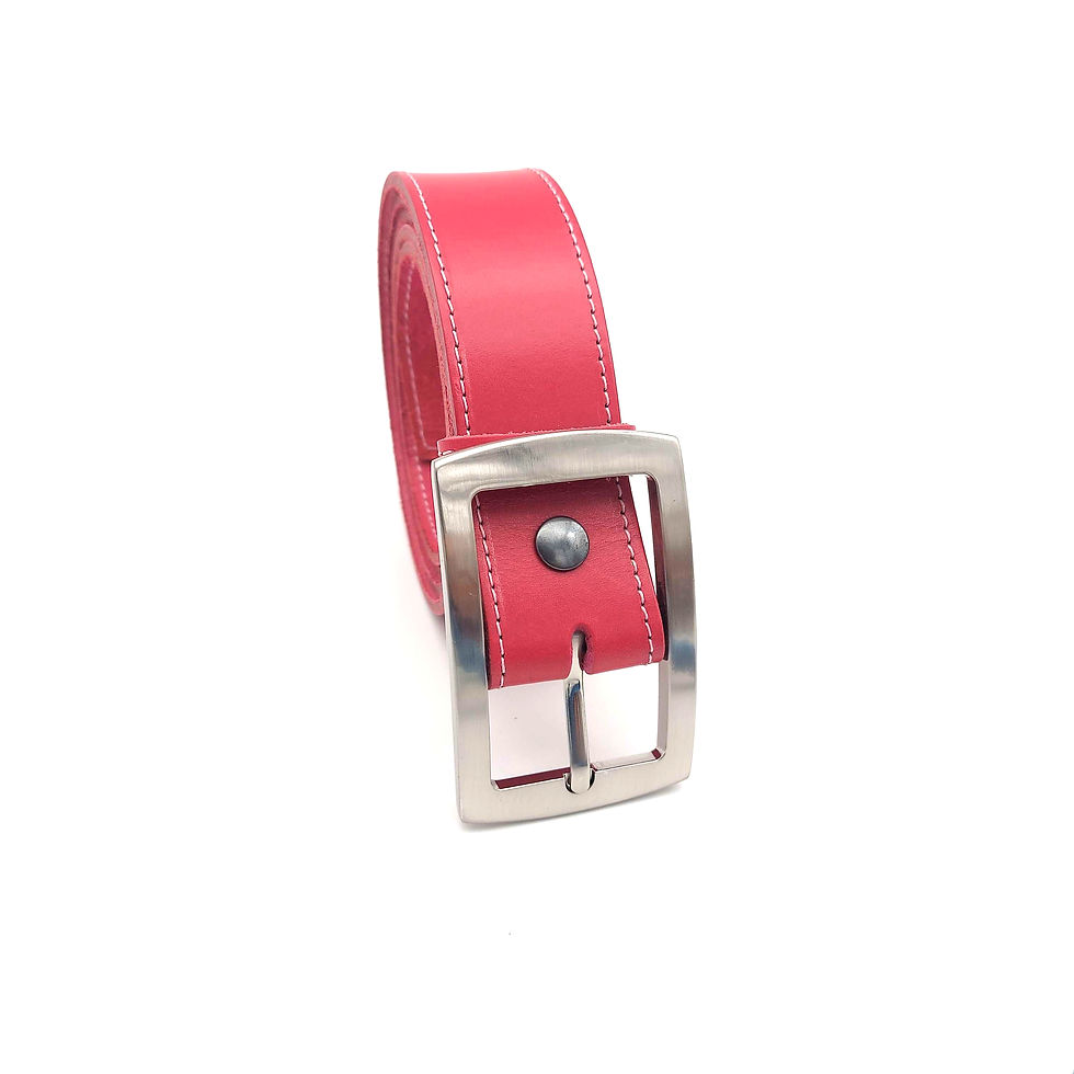 Miniature : ceinture rose fuschia en cuir de qualité