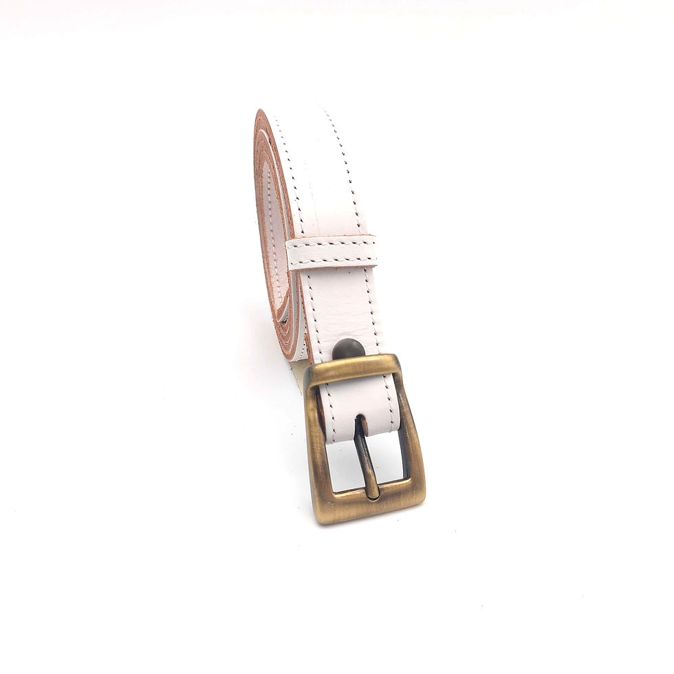 Miniature : ceinture blanche femme en cuir de qualité