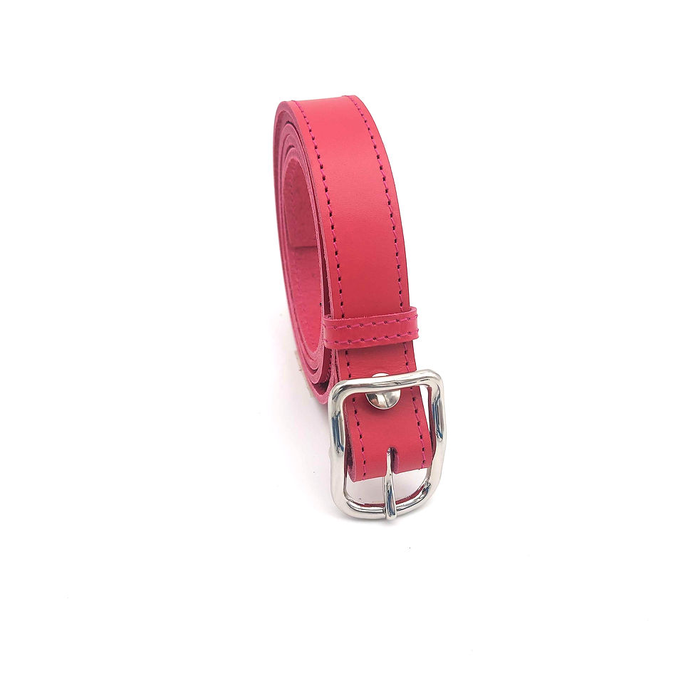 Miniature : ceinture femme fuschia en cuir de qualité