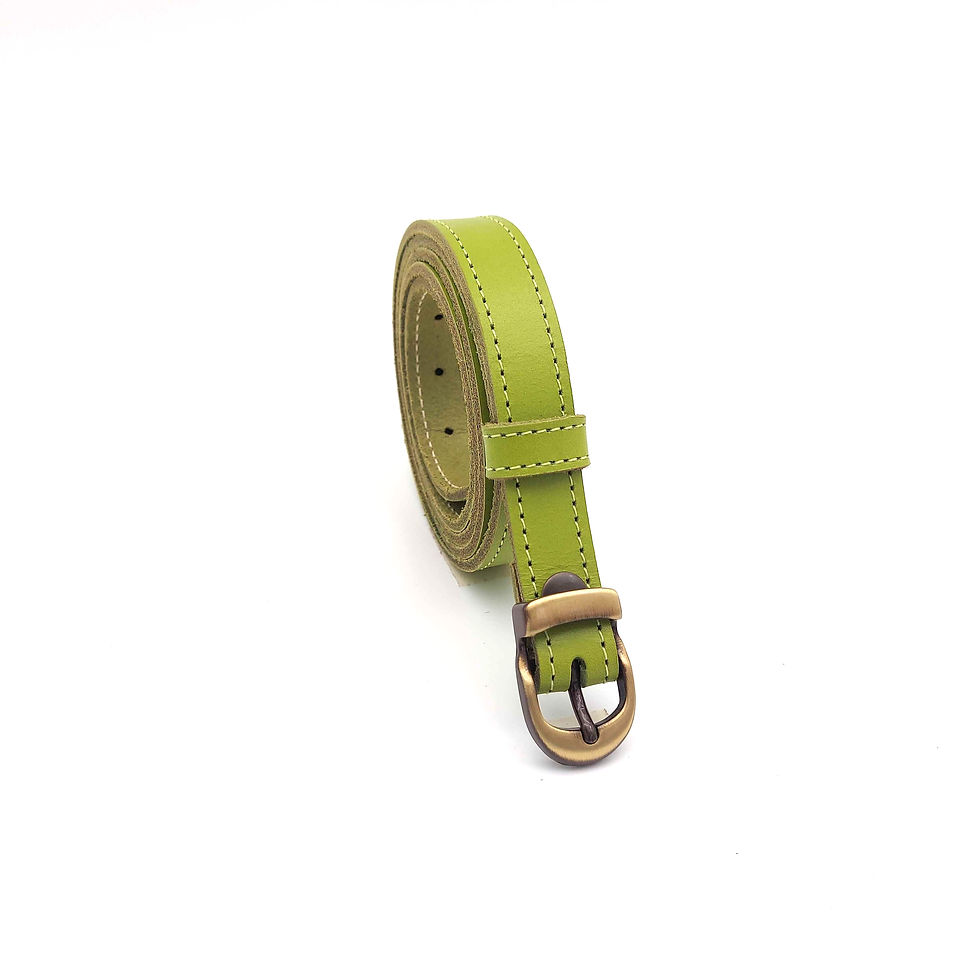 Miniature : ceinture femme verte en cuir de qualité