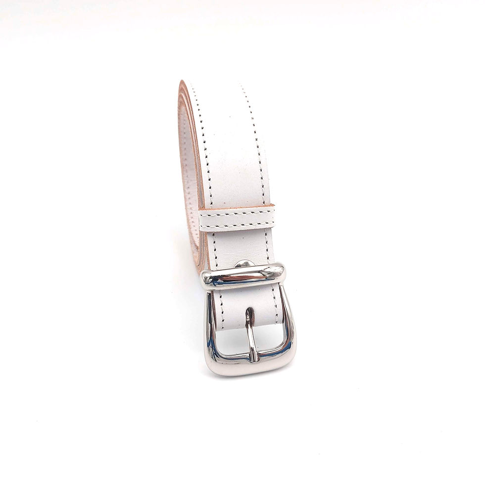 Miniature : ceinture blanche en cuir de qualité